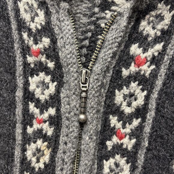 Vintage Y2K Nomadic Traders Shetland Wool Full Zip Hand Knitted Cardigan Size M - Picture 3 of 4